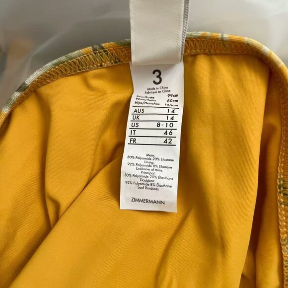 NWOT Zimmermann Amelie Bow Bikini Set Amber Garden Floral One Shoulder Size 3 - Picture 9 of 10